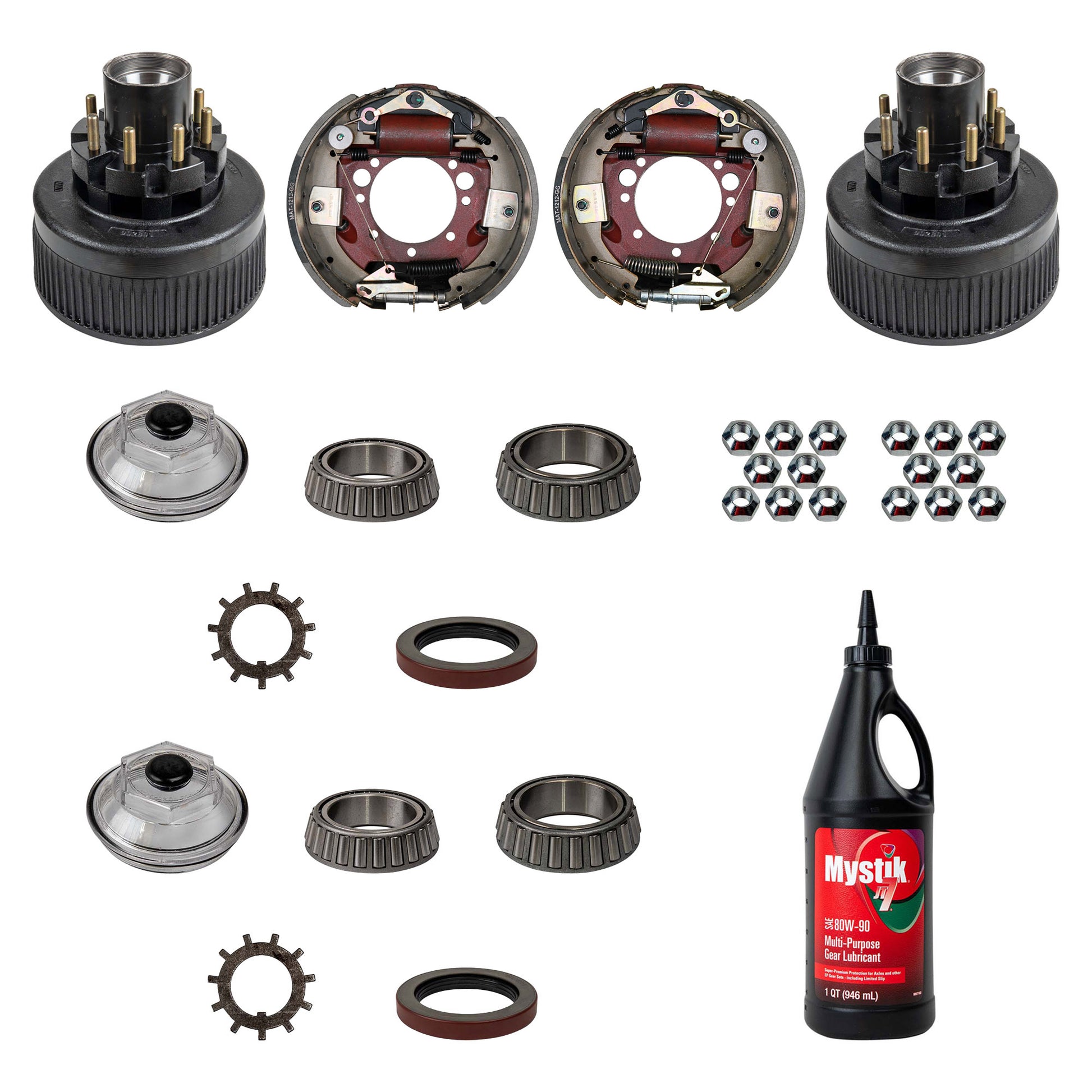 12.25"x5" Hydraulic Trailer Brake Rebuild Kit for 12K–16K Axles