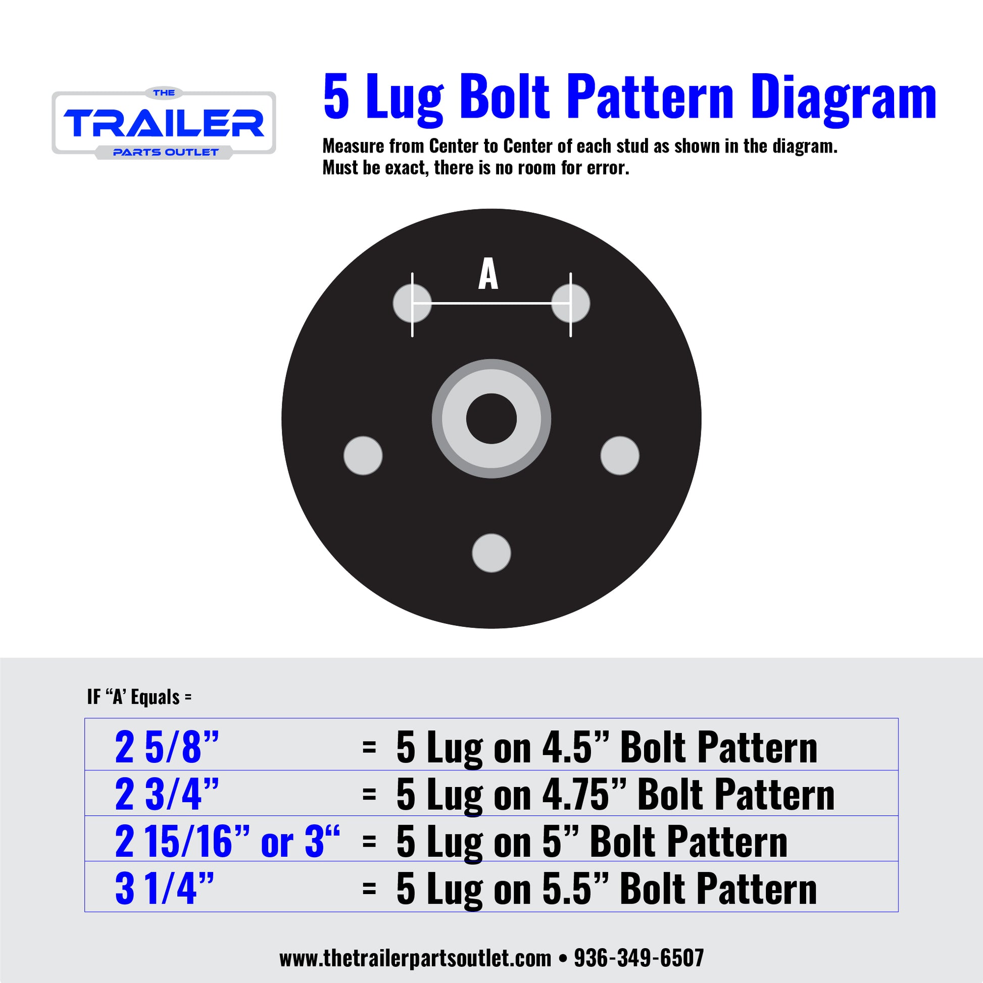 Lug Bolt Patter Measurement Chart 
