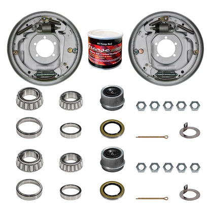 Complete brake repair kit for 7000 lb trailer axles.