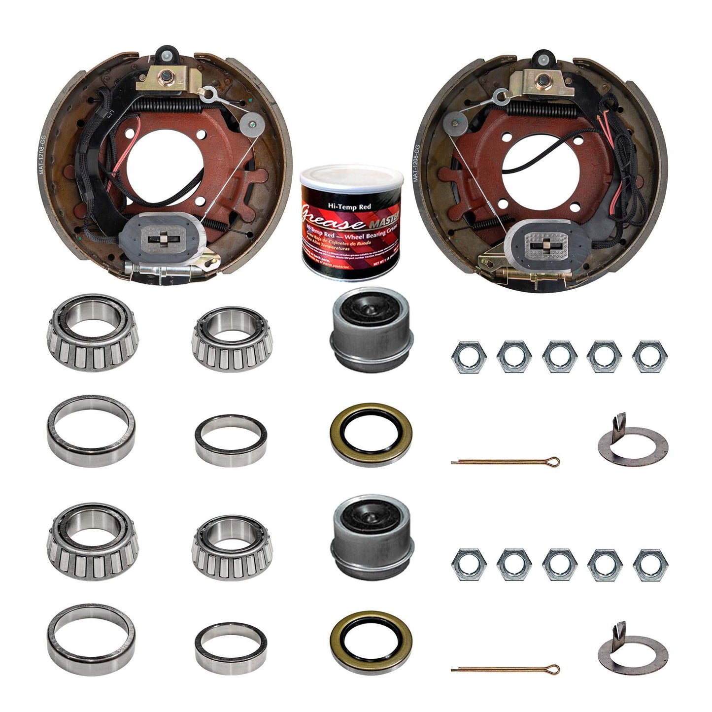 Conjunto de freno de eje de remolque 8k - Capacidad de 8000 lb - 12.25x3.375" - Mano derecha (lado del pasajero) 