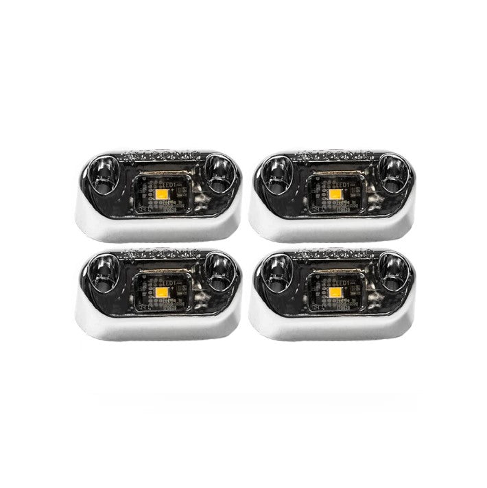 White LED 45° Accent/Step Trailer Light - Chrome Case