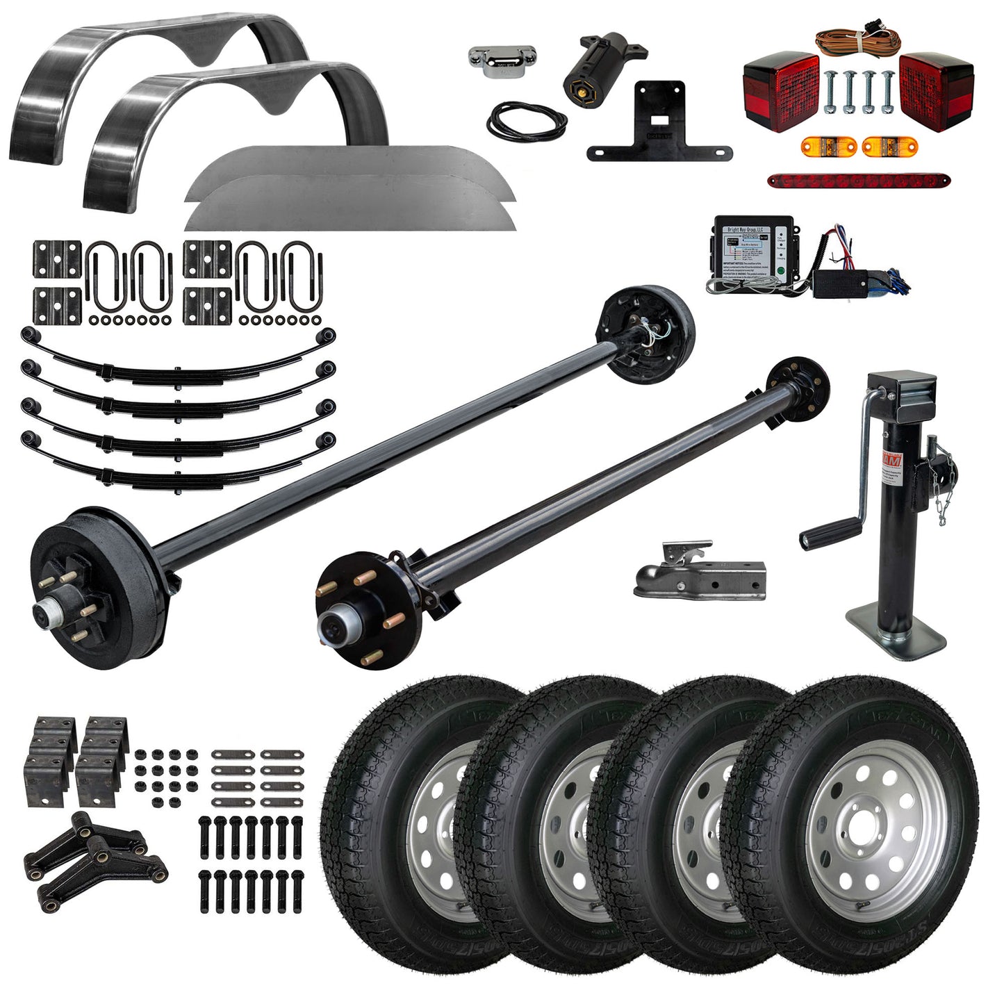 1214 - 6' x 14' Tandem Axle 7K Utility Lowboy Trailer DIY Master Plan -17 How-to Steps w/ Blueprint - Complete DIY Trailer Kit