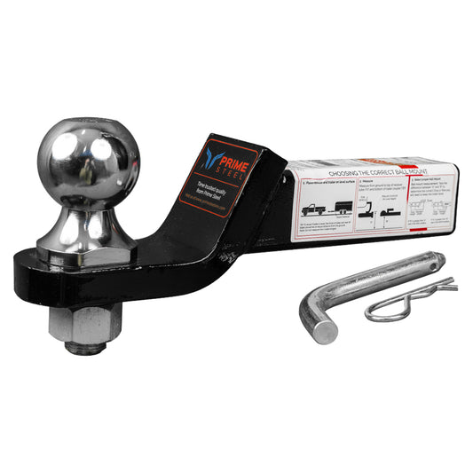 Trailer Ball Mount with Hitch Ball/Pin/Clip (7.5: Capacity) 
