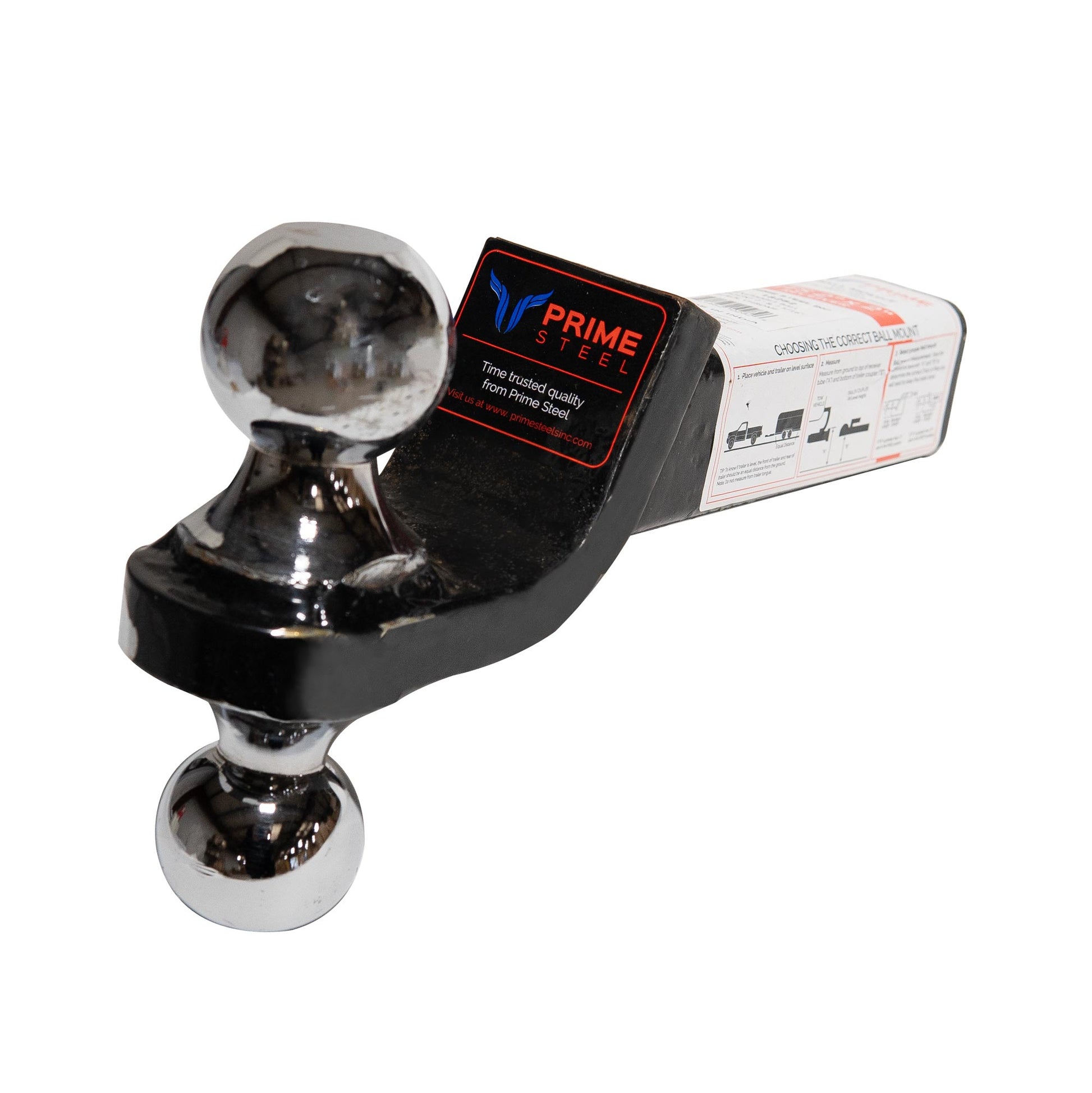 Reversible Black Ball-Mount (7.5K Capacity) Chrome Ball PS-18282 - The Trailer Parts Outlet