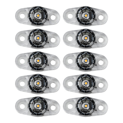 LED Amber Mini Surface PC Side Marker Trailer Light - Clear Lens 5" wire (2 Pack)