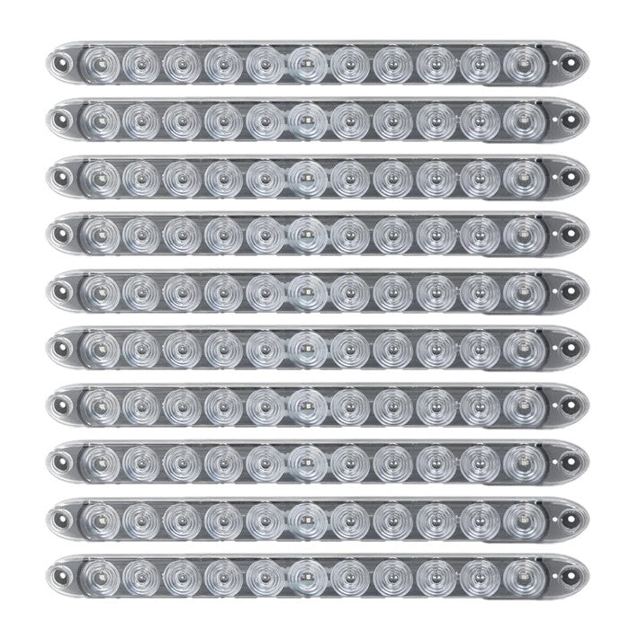 Red LED Low Profile Trailer ID Light Bar - Clear Lens