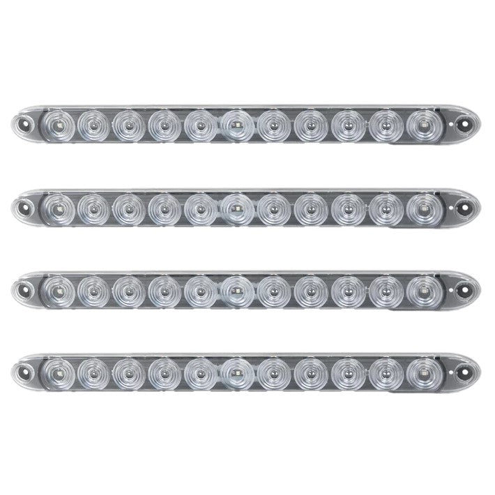 Red LED Low Profile Trailer ID Light Bar - Clear Lens