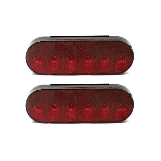 Red 6in Oval LED S/T/T Light -Pack (2)