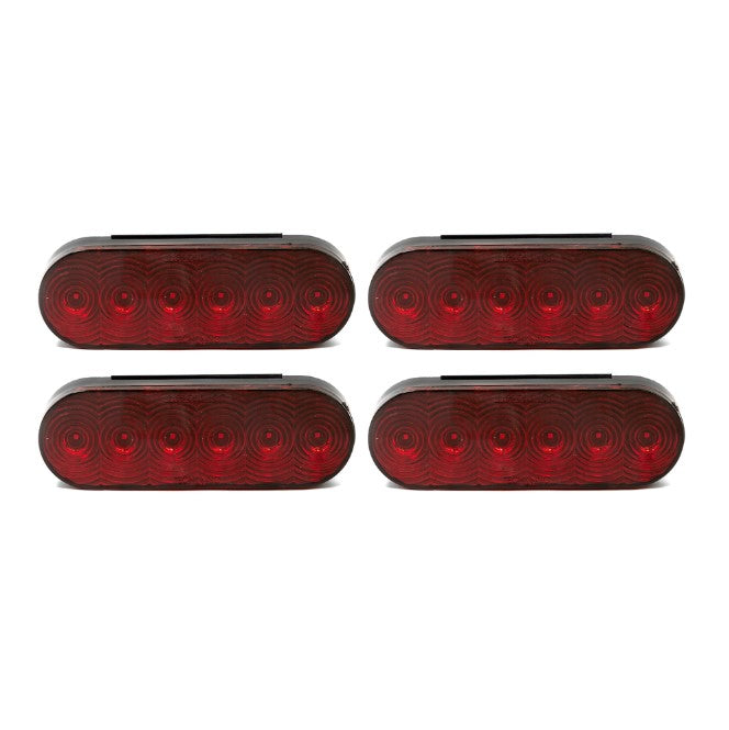 Red 6in Oval LED S/T/T Light -Bundle (4)