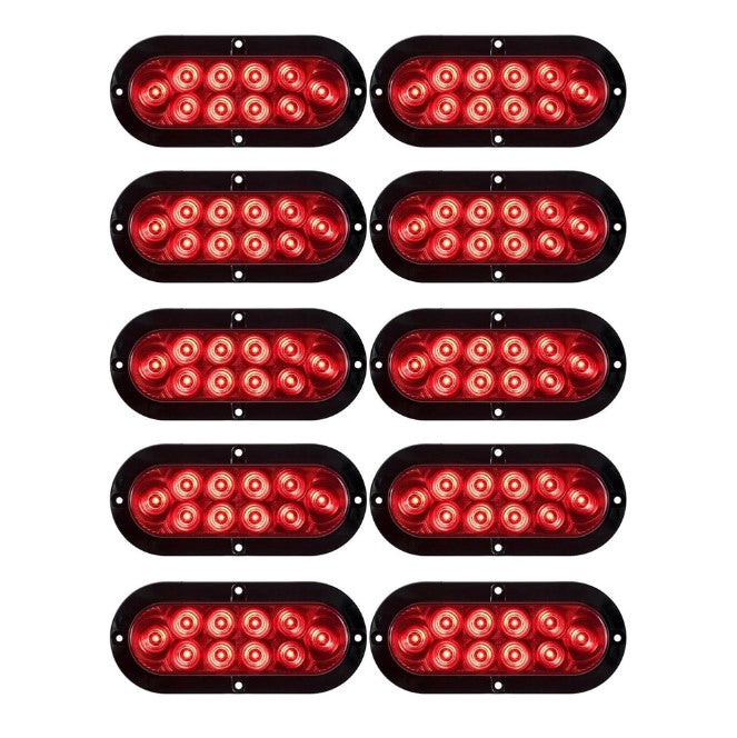 Surface Mount Red 6in Oval S/T/T Light -Case (10)