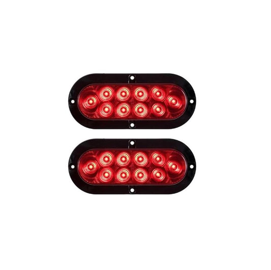 Surface Mount Red 6in Oval S/T/T Light - Pack (2)