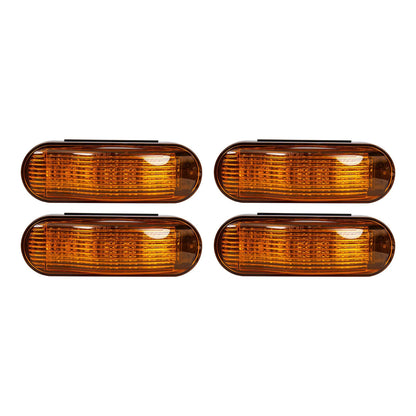 Amber 6in Oval LED Clearance Light - Side Turn Marker With Midship Pack (2)