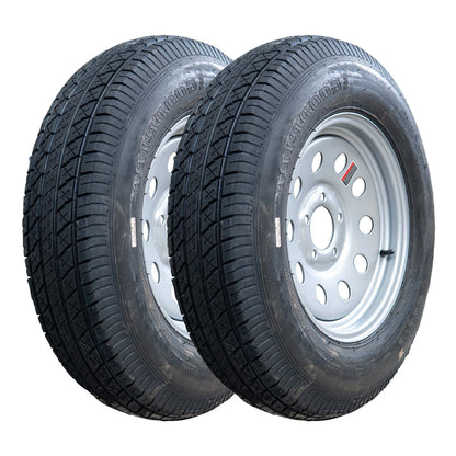 Neumático y rueda de remolque radial Provider de 15" y 6 capas - ST 205/75R15 5 Lug (Silver Mod)