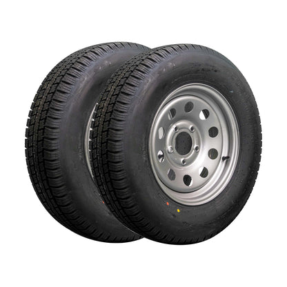 Proveedor de 15" 6 capas Radial Trailer Tire &amp; Wheel - ST 205/75R15 5 Lug (Silver Mod) - Juego de 2