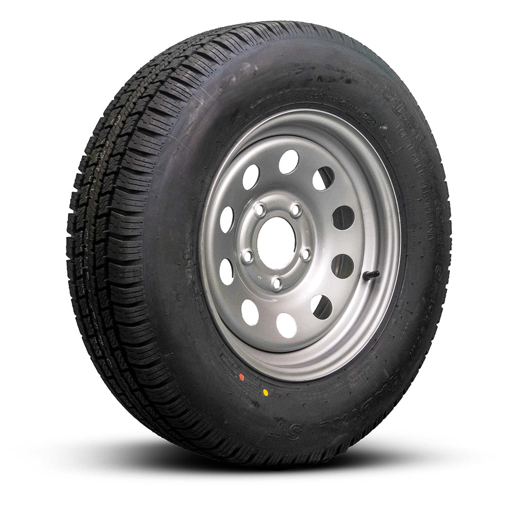Proveedor de 15" 6 capas Radial Trailer Tire &amp; Wheel - ST 205/75R15 5 Lug (Silver Mod) - Juego de 2