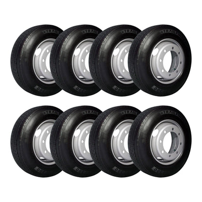 17.5" 18 ply Radial Trailer Tire & Wheel - ST 215/75R17.5 8x275mm Lug (Silver Dual) - Set of 8