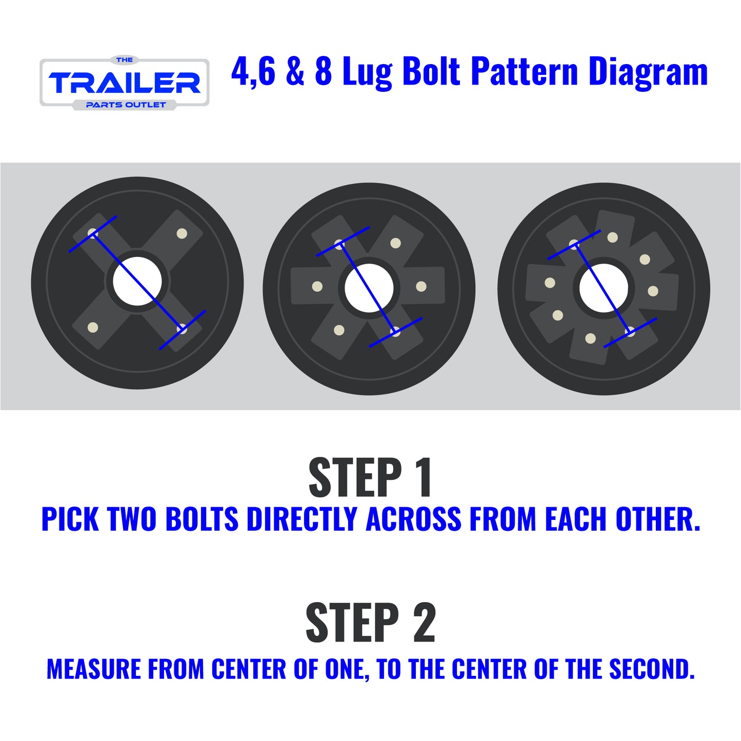 Bolt Pattern Diagram for 4,6 & 8 Lug 