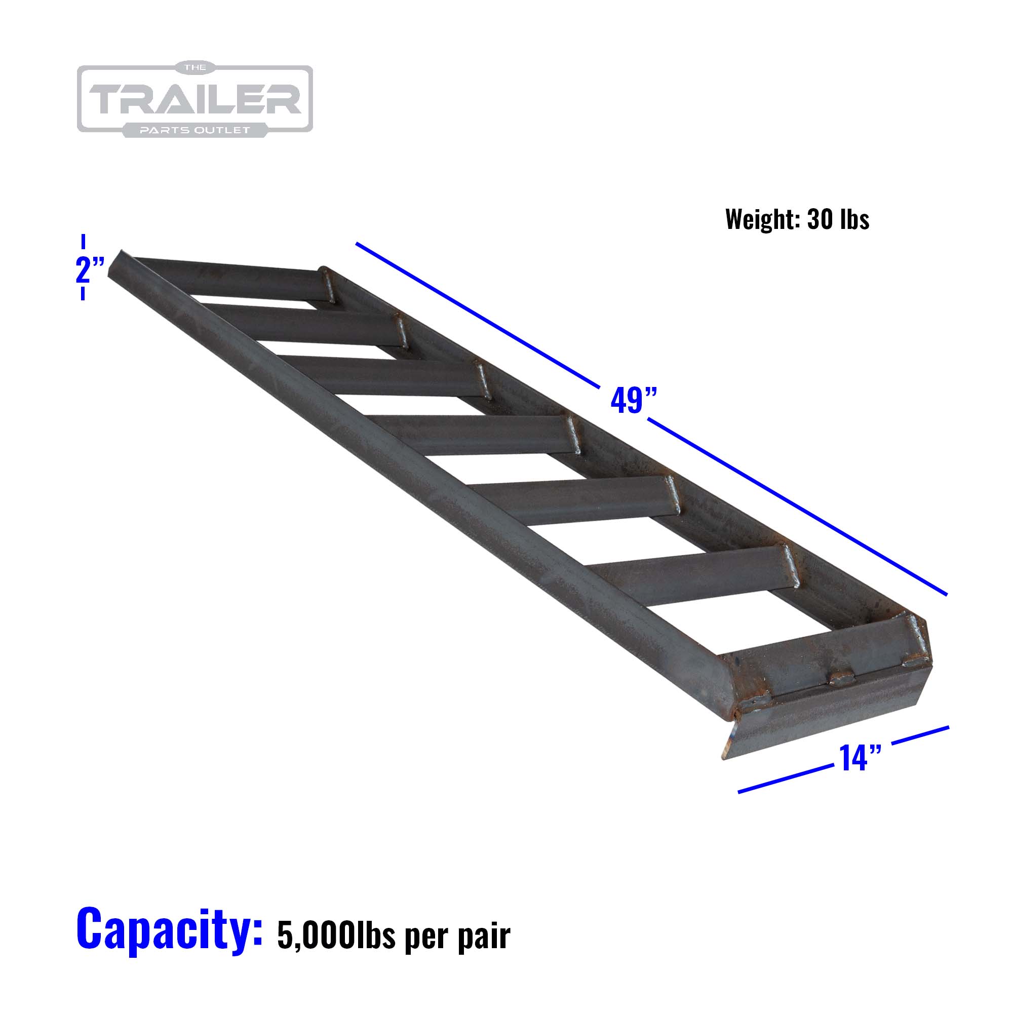 2 Angle Iron Steel Loading Ramps (5K) | Trailer Parts Outlet