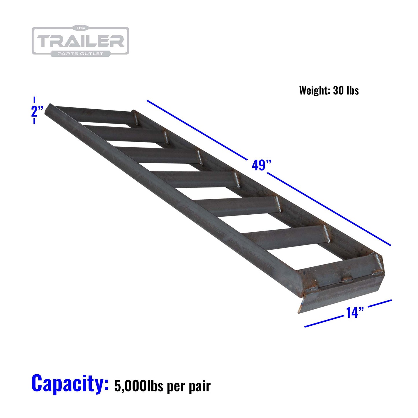 2" Angle Iron Steel Loading Ramps (5,000 lb Capacity)