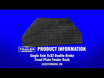 Welcome to our video featuring the Single Axle 9x32 Steel Tread Plate Double Broke Trailer Fender. Designed for ultimate protection and functionality, this fender is a perfect fit for your single axle trailer. Crafted from durable 16-gauge steel, it ensures reliable performance and long-lasting durability.