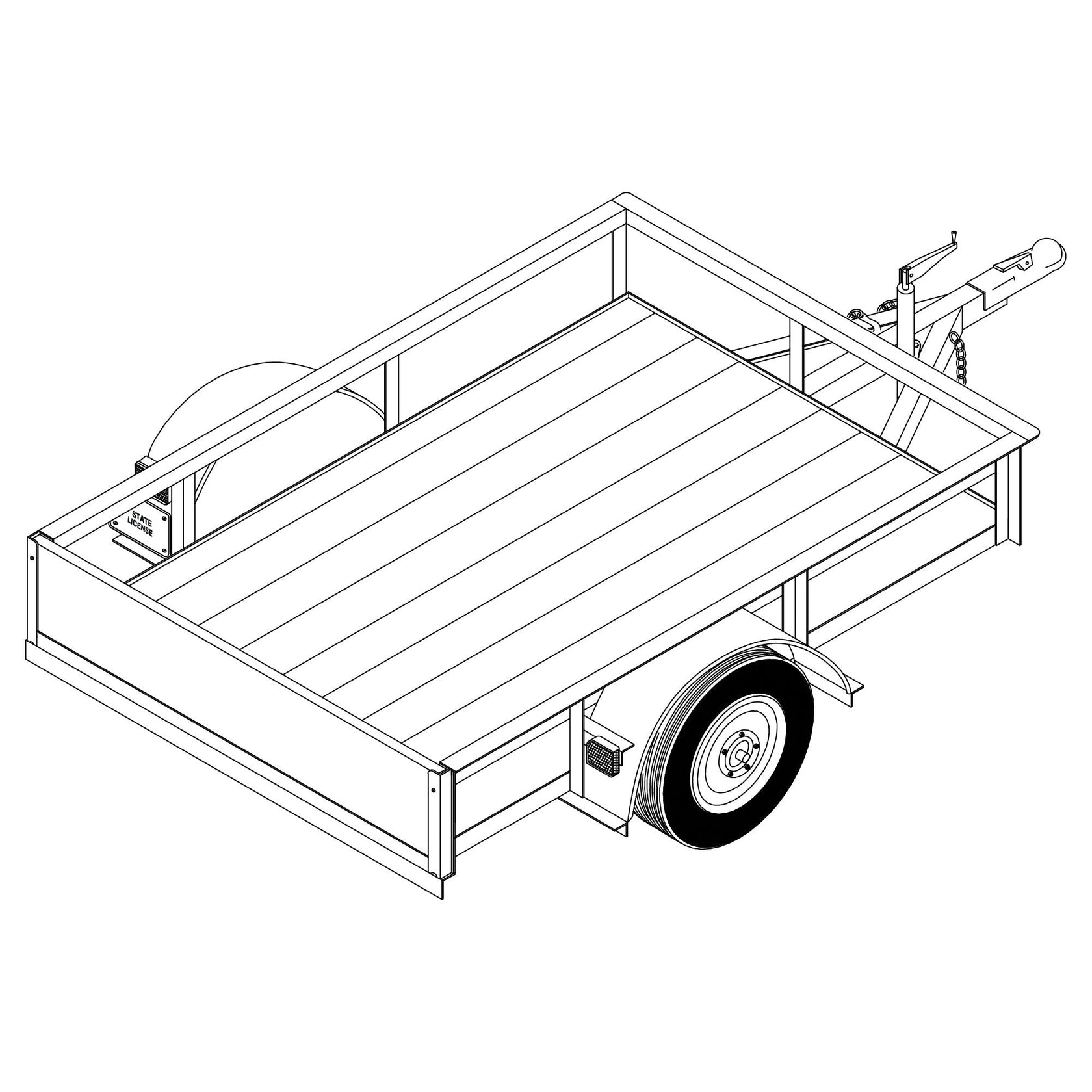 1106 Single Axle 2K Utility Trailer Parts Outlet