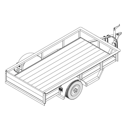 1108 - 4' x 8' Single Axle 2K or 3.5K Utility Trailer DIY Master Plan - 14 How-to Steps w/ Blueprint