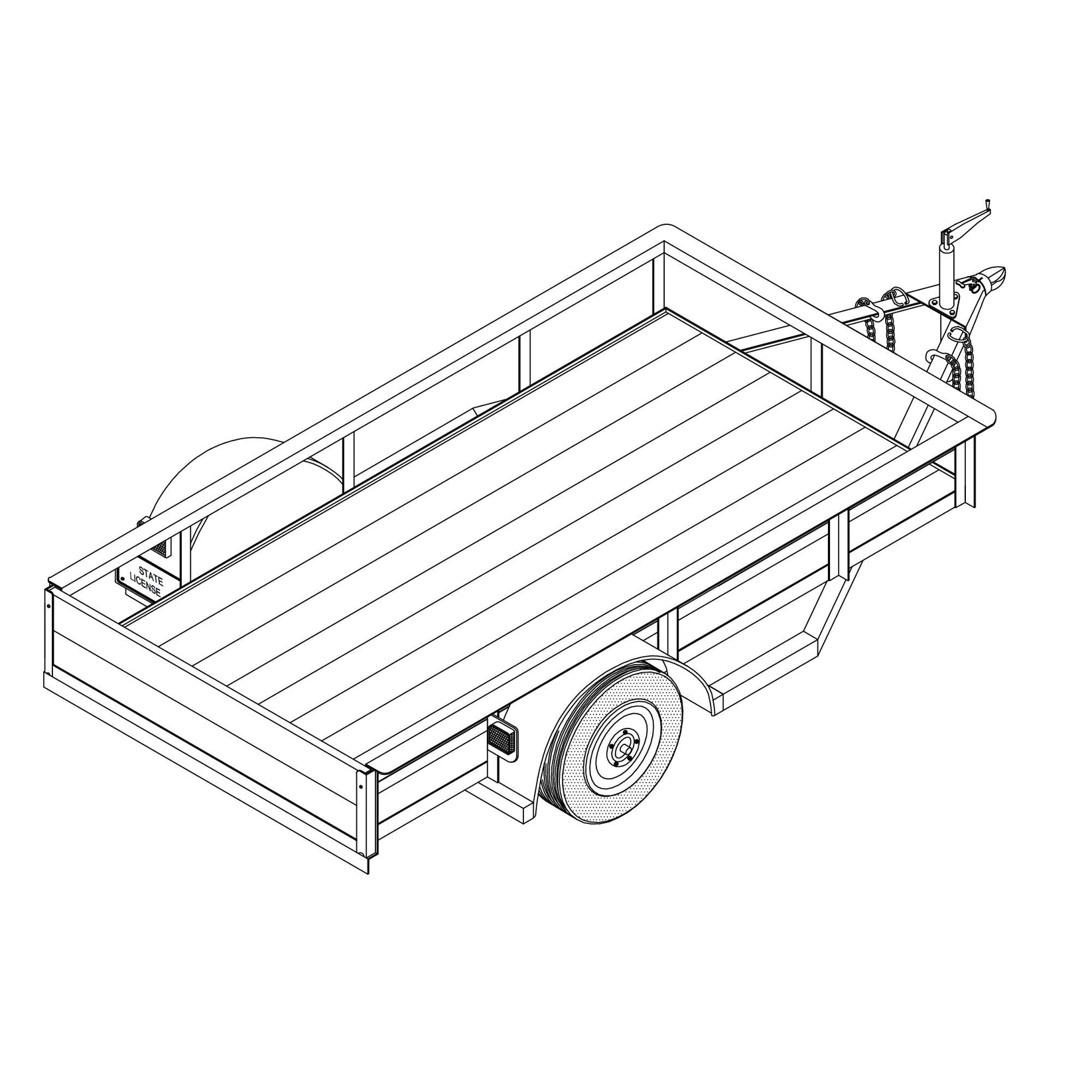 1108 Single Axle 3.5K Utility Trailer Parts Outlet