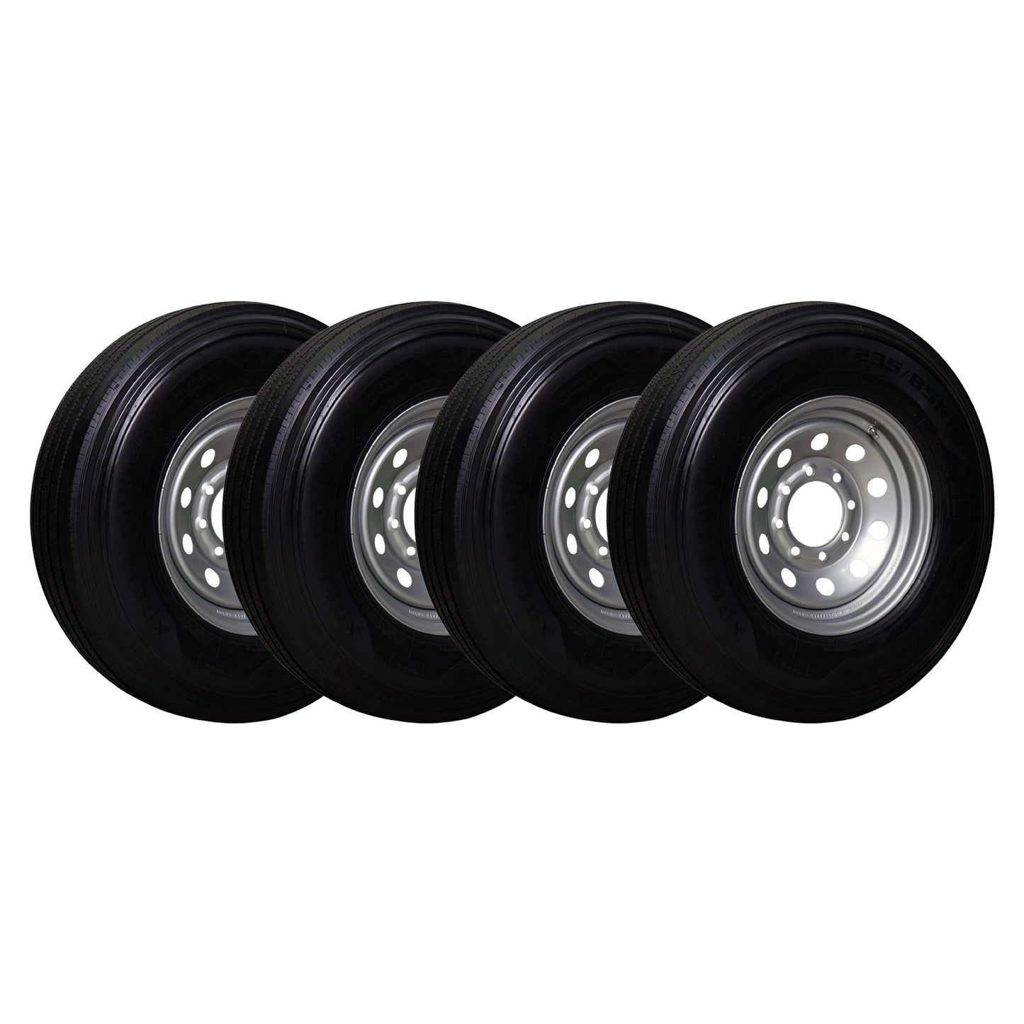 Trailstar 16" 16 ply Radial Trailer Tire & Wheel - ST 235/85 R16 8 Lug (Silver Mod) - Set of 4