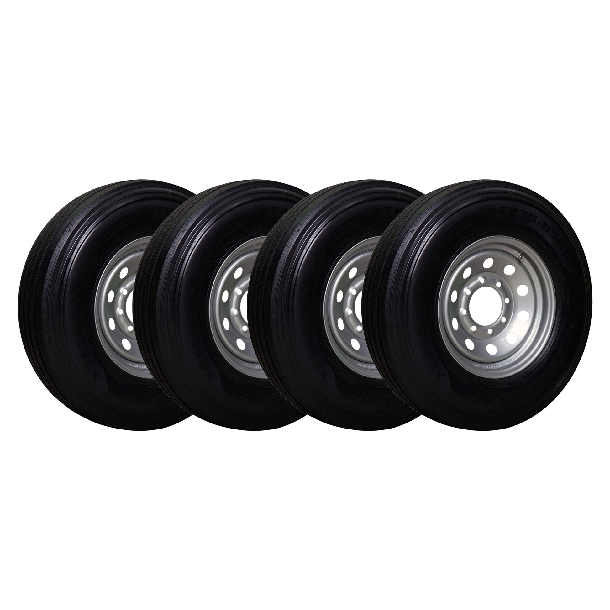 Trailstar 16" 16 ply Radial Trailer Tire & Wheel - ST 235/85 R16 8 Lug (Silver Mod) - Set of 4