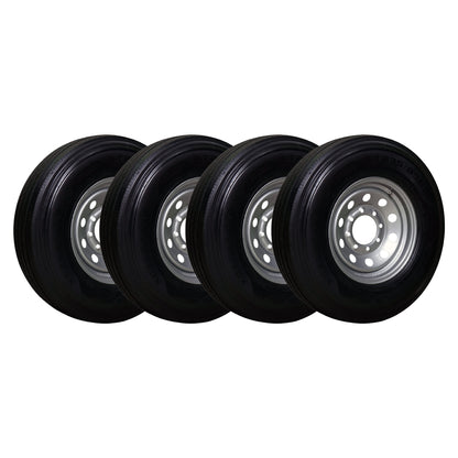 Trailstar 16" 16 ply Radial Trailer Tire & Wheel - ST 235/85 R16 8 Lug (Silver Mod) - Set of 4
