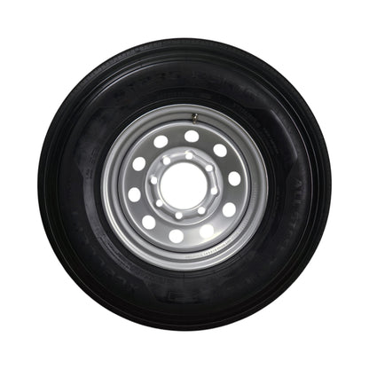 Trailstar 16" 16 ply Radial Trailer Tire & Wheel - ST 235/85 R16 8 Lug (Silver Mod) - Front View