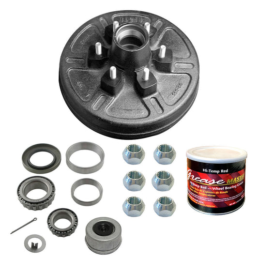 6k Hub and Drum Assembly with Grease - 6000 lb 6 lug ( 25580 )