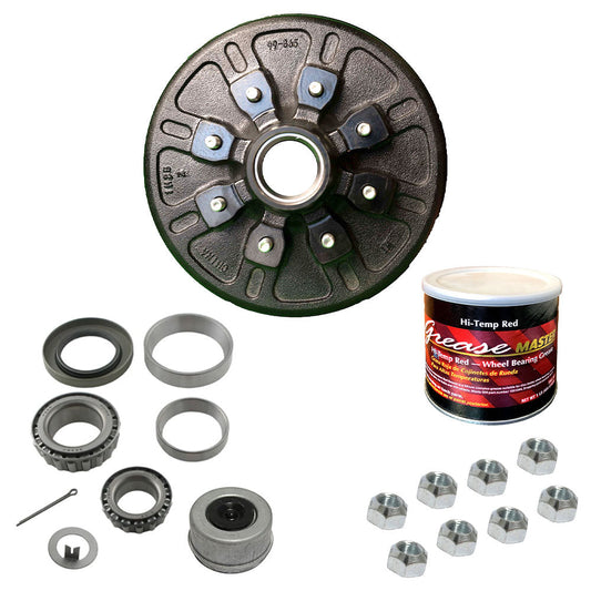 7k Hub and Drum Assembly with Grease - 8 lug ( 25580 ) - 9/16" Studs