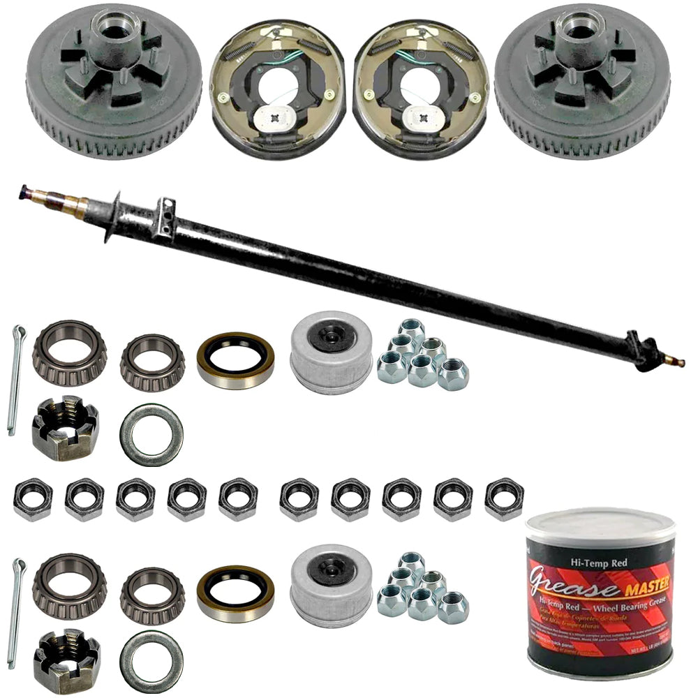 7000 lb Build Your Own Electric Brake Trailer Axle Kit - 7k Capacity (12" x 2")