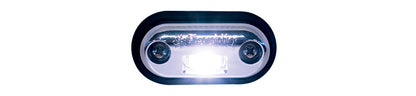 Luz LED blanca de 45° para remolque con escalón/acento - Caja cromada 