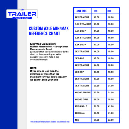5k 5.2k Dexter Trailer Axle - 5000 5200 lb Idler 6 lug - (Juego de 2) 