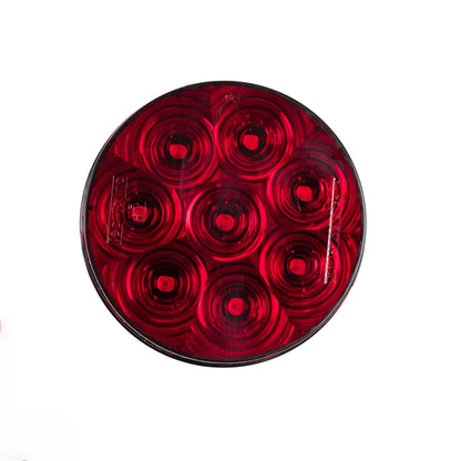 Luz de freno/giro/trasera LED redonda sellada de alta visibilidad de 4" - Rojo - 8 diodos 