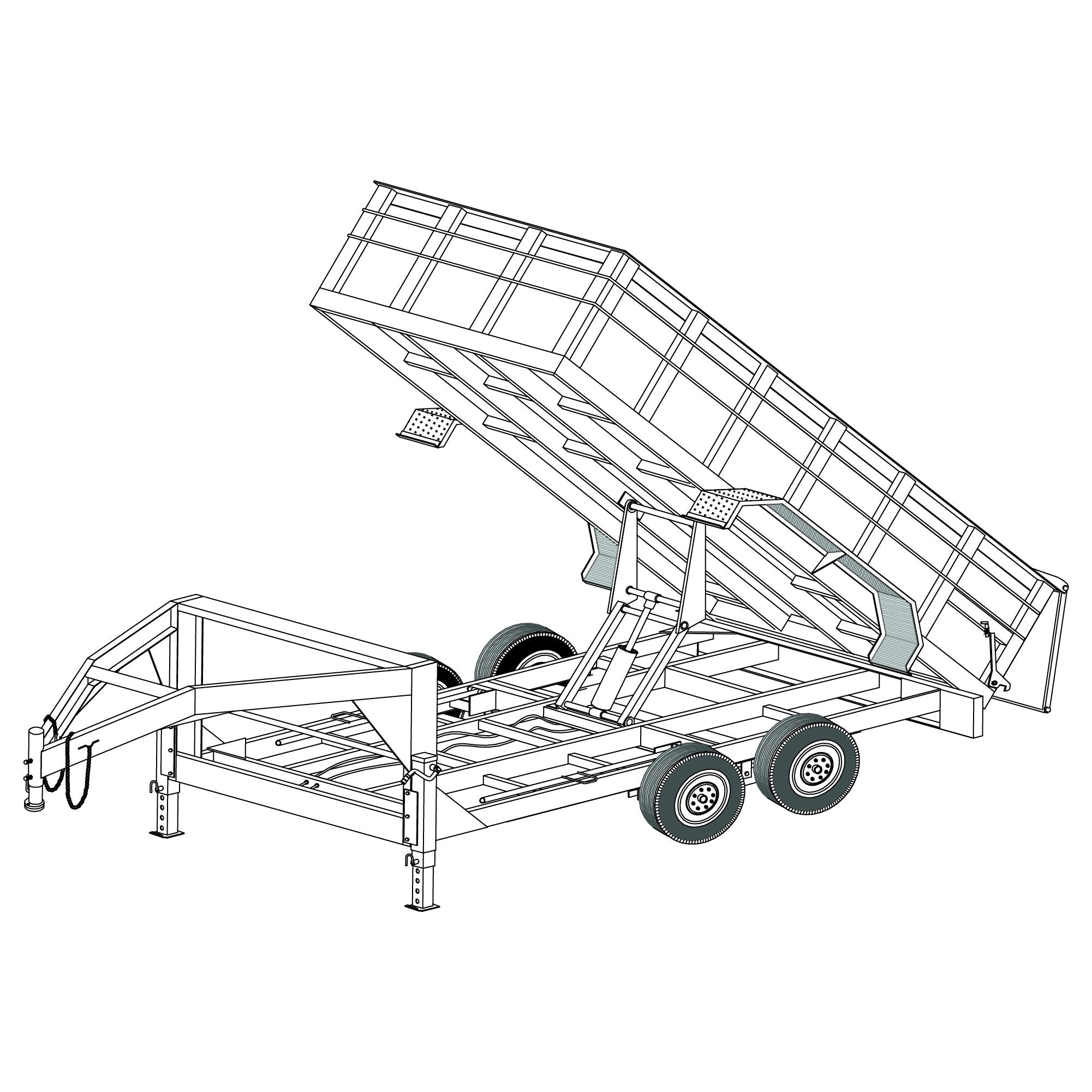 3500 lb Drop Trailer Axles